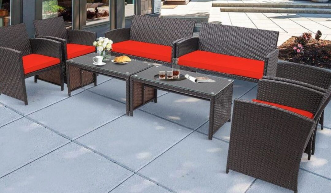 Target – Costway Patio Rattan Furniture Set de 8-Piezas SOLO $469 (Reg. $1,039)