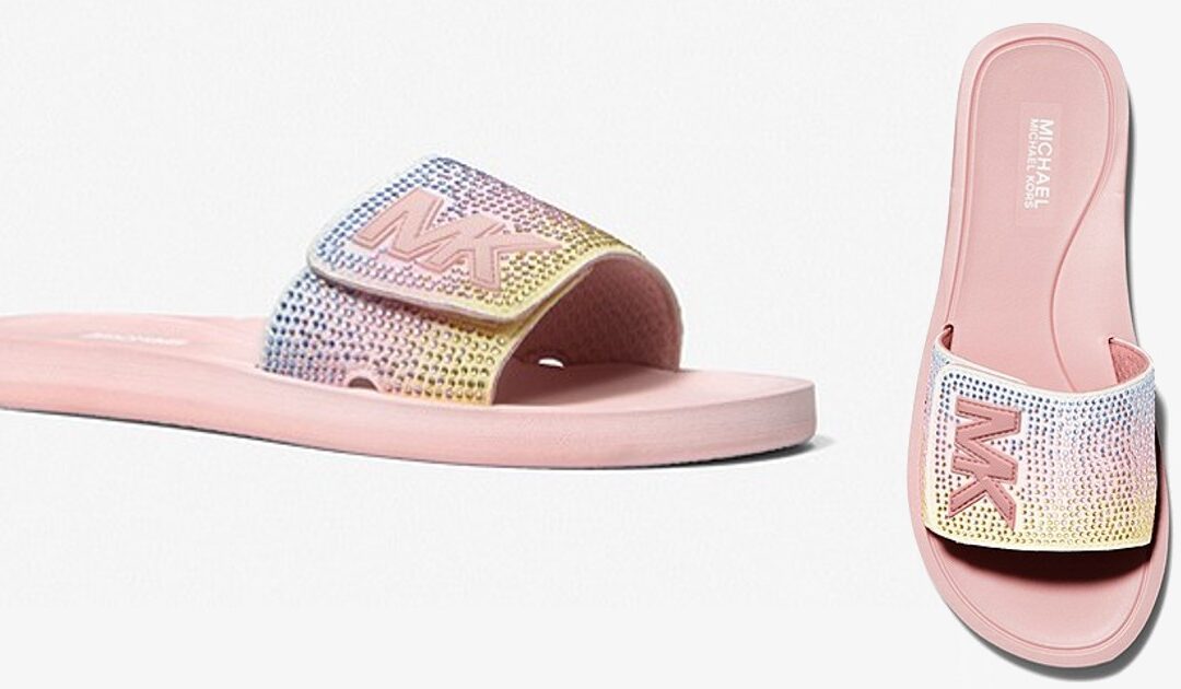 Michael Kors Rainbow Embellished Slide Sandals SOLO $59 (Reg $85)
