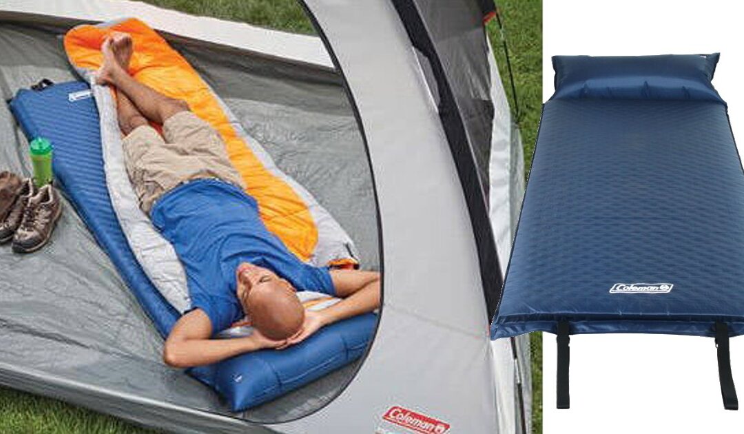 Sleeping Camp Pad Autoinflable Con Almohada Coleman SOLO $29.97 (Reg $70)