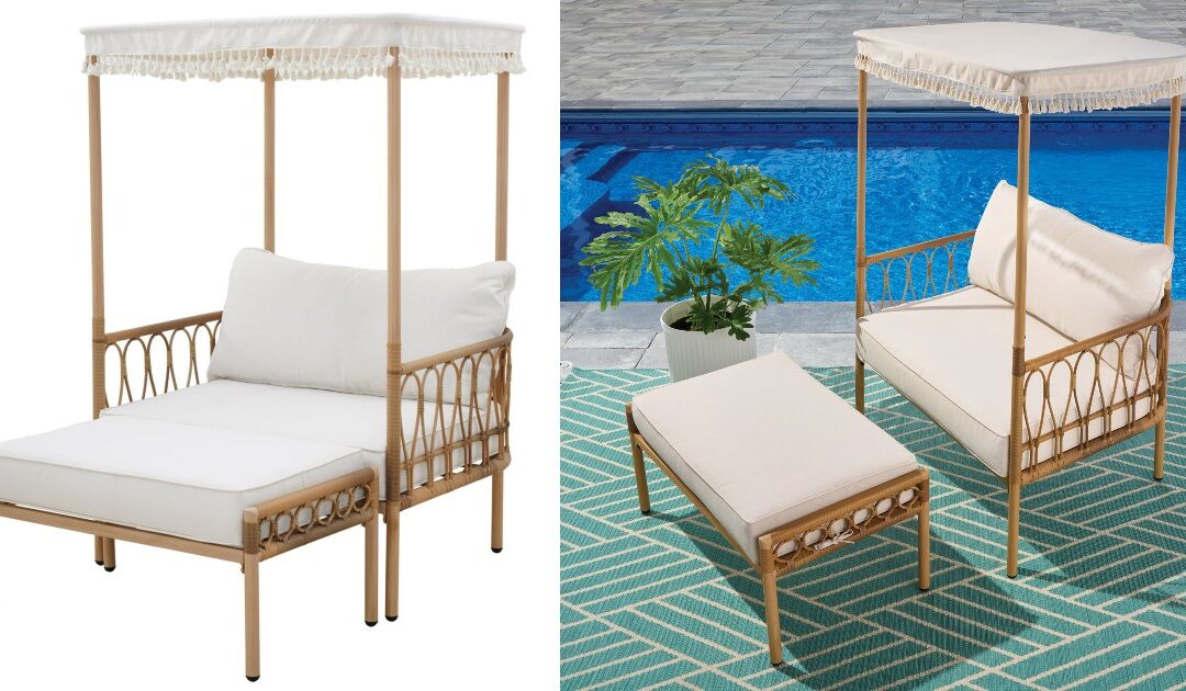 Better Homes & Gardens Canopy Chair and Ottoman Set a solo $297 en Walmart (Reg. $399)