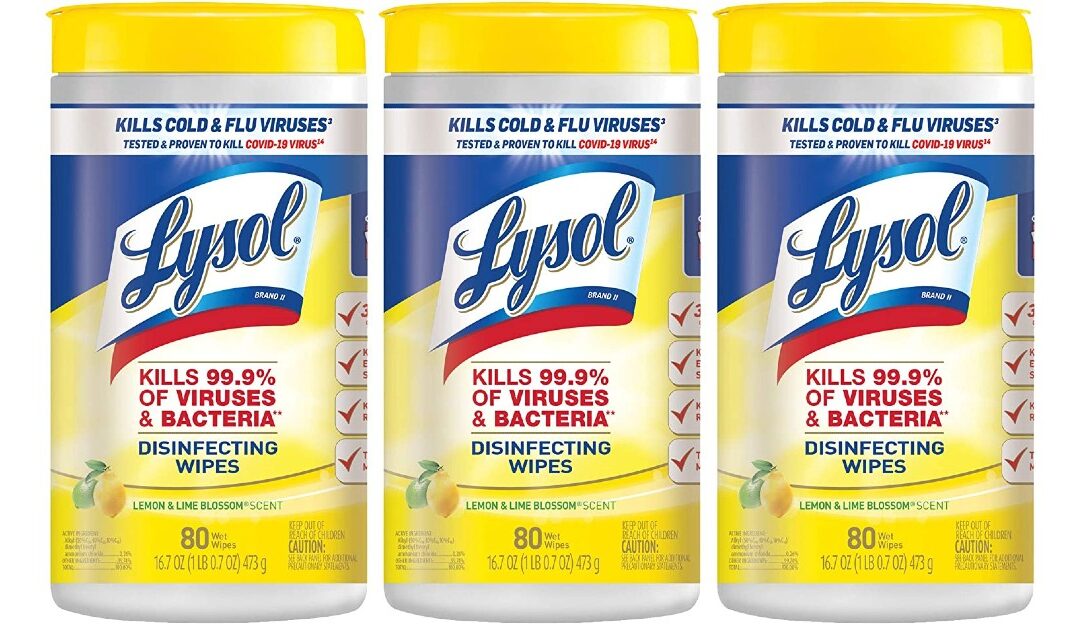 Amazon – Lysol Disinfectant Wipes 3-Pack SOLO $7.79
