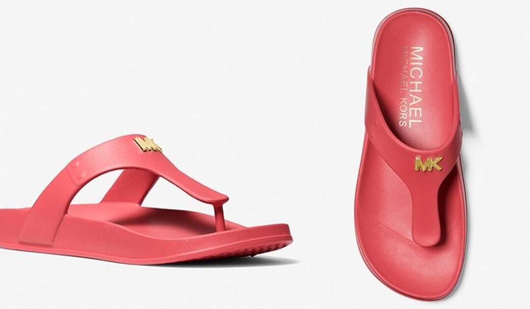 Michael Kors Linsey Logo Rubber T-Strap Sandal SOLO $33.75 (Reg $75)