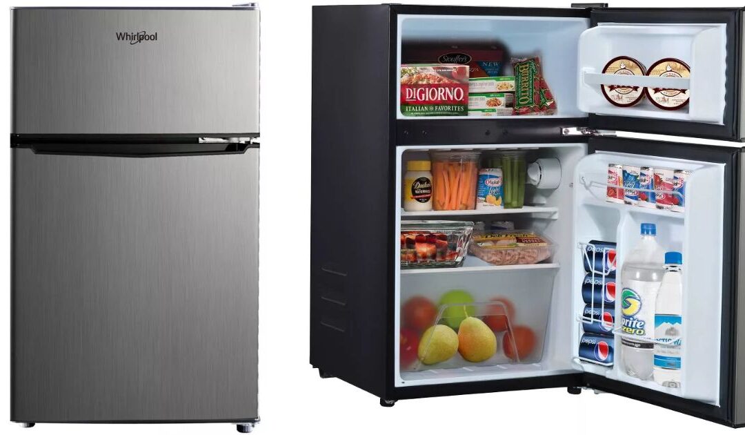 Mini Nevera Whirlpool en Stainless Steel a solo $139.99 (Reg $220)