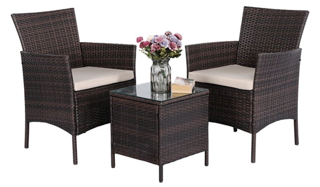 Set de Patio en Rattan de 3-Piezas SOLO $99.99 (Reg $130)