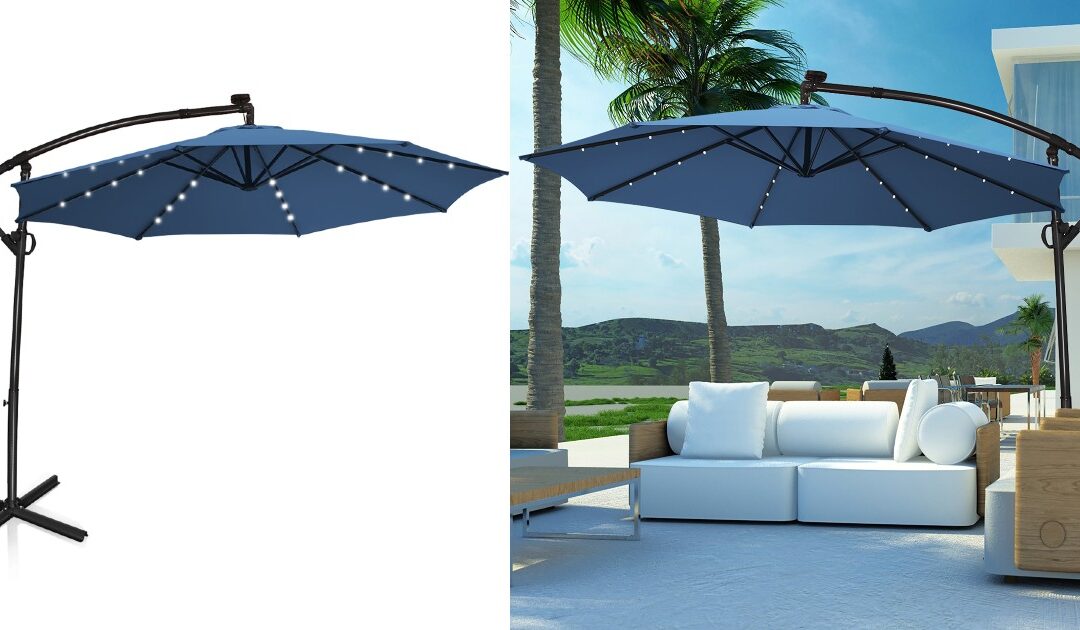 Sombrilla para Patio Costway 10-Pies con Luces LED Solar a solo $149.99 en Walmart (Reg. $240)