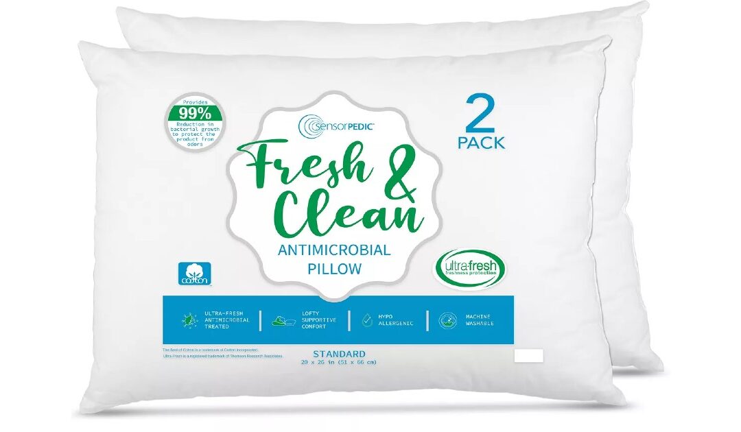 Almohadas Sensorpedic Antimicrobial 2-Pack a solo $12.99 en Macy’s (Reg. $35)