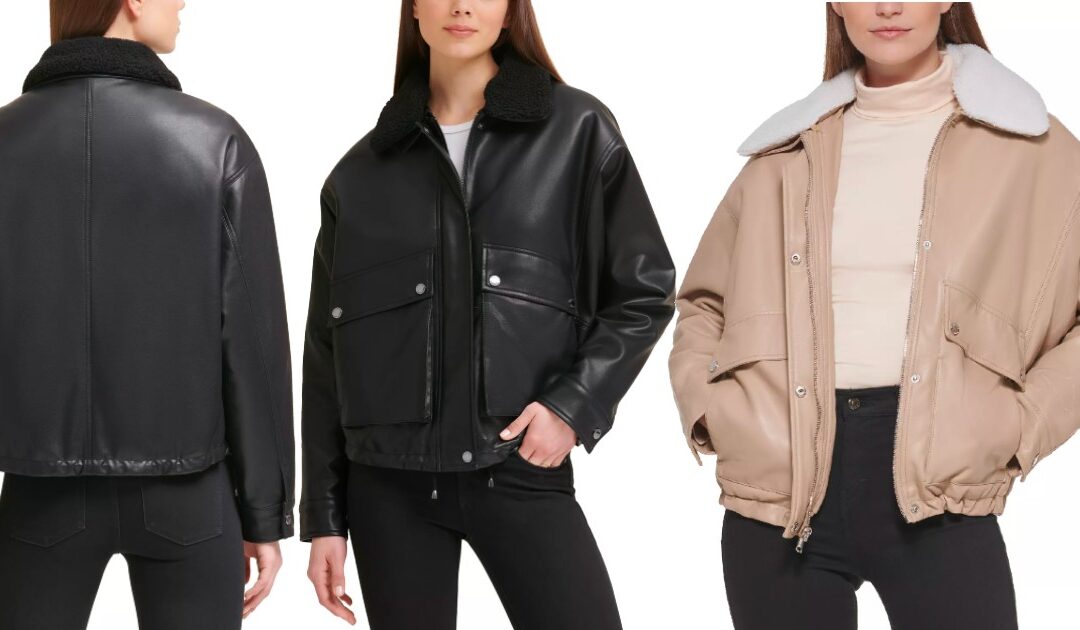 Bomber Jacket Kenneth Cole Faux-Leather a solo $47.93 (Reg $160)