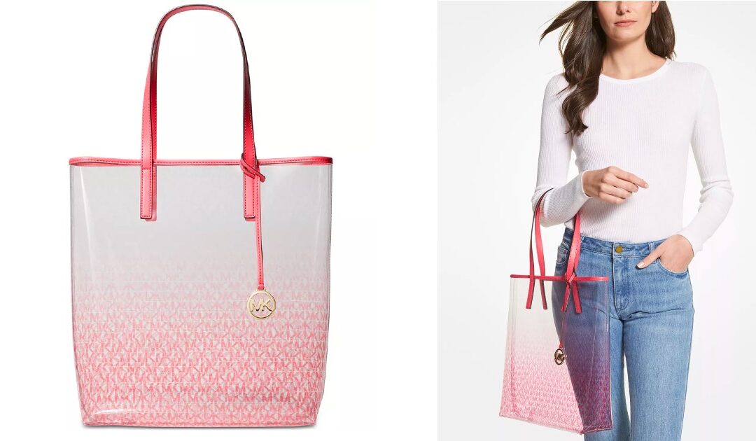 Cartera MK Signature The Michael Bag Clear Medium Tote a solo $57.60 (Reg $128)