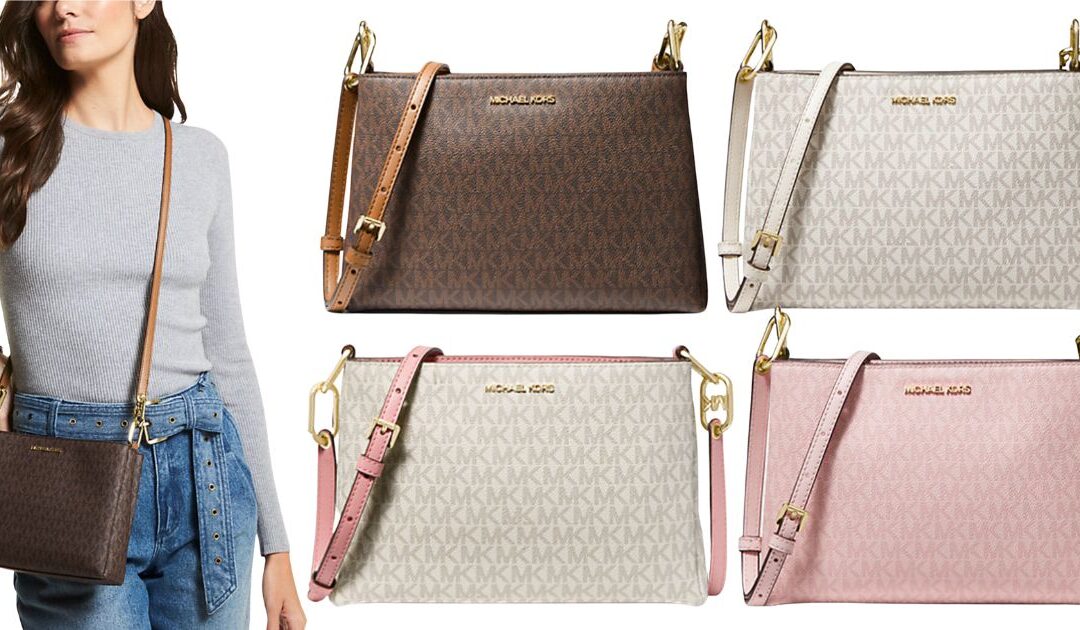 Carteras Michael Kors Trisha Medium Logo Crossbody a solo $89 (Reg $398)