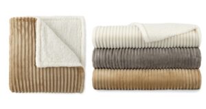 Frisas Home Expressions Ribbed Plush Sherpa Throw