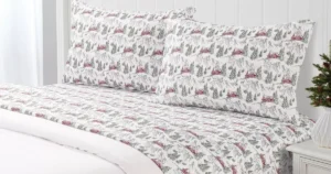 Juego de Sábanas de Microfibra de 3 Piezas con Estampado Navideño