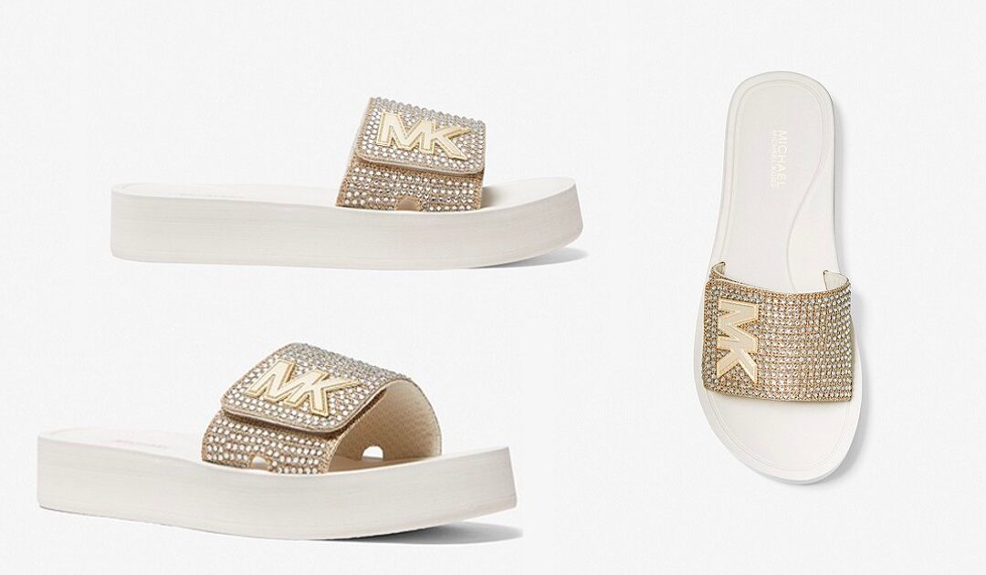 Sandalias MK Embellished Platform Slide a solo $36.75 (Reg $95)