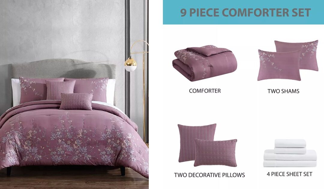 Set de Comforter Hallmart Collectibles Jacqueline 9 Piezas a solo $65.99 (Reg $220)