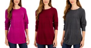 Sweater-Karen-Scott-Cotton-Textured-Stripe-Raglan-Sleeve