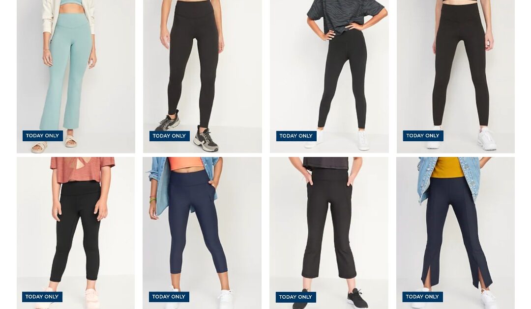 Active Leggings Para Mujeres y Niñas SOLO $10 en Old Navy