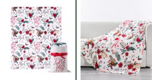 Frisa-Birch-Trail-Holiday-Motif-Fleece-Throw