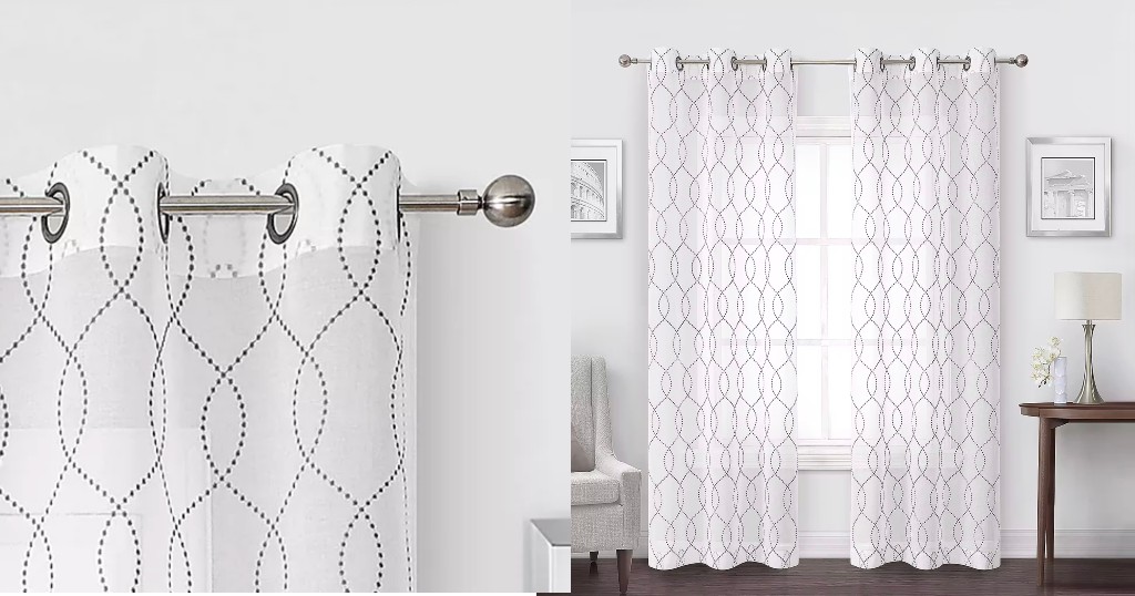 Set-de-2-Paneles-de-Cortinas-Regal-Home-Starbust-Energy-Saving-Embroidered-Sheer-Grommet-Top