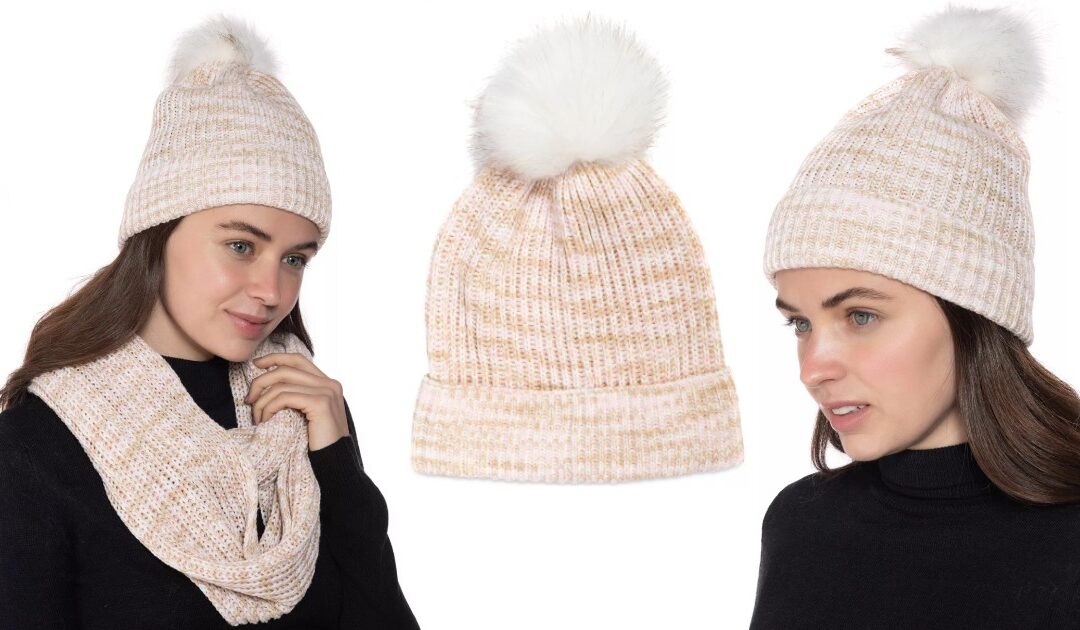 Beanie Style & Co Marled Space Dyed Faux Fur Pom Beanie a solo $8.75 (Reg. $25)