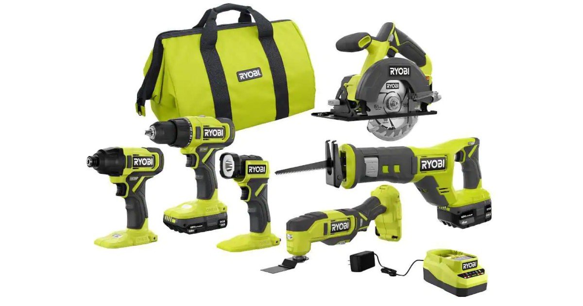 Kit de 6 Herramientas Inalámbricas RYOBI ONE+ 18V