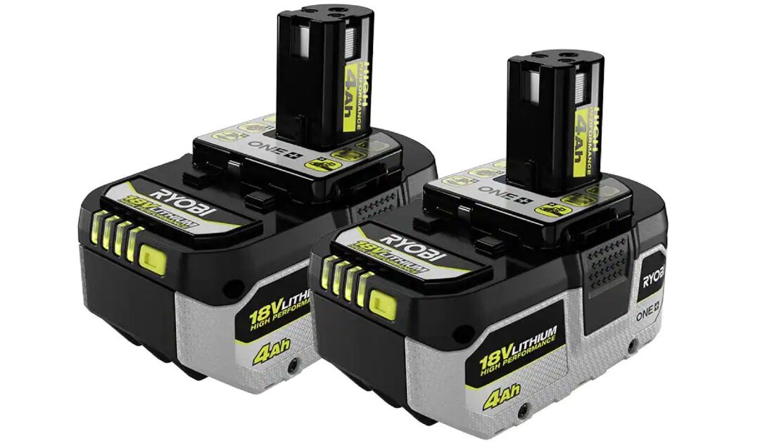 Paquete de 2 Baterías RYOBI ONE+ Lithium-Ion 4.0 Ah 18V SOLO $99 (Reg. $199)
