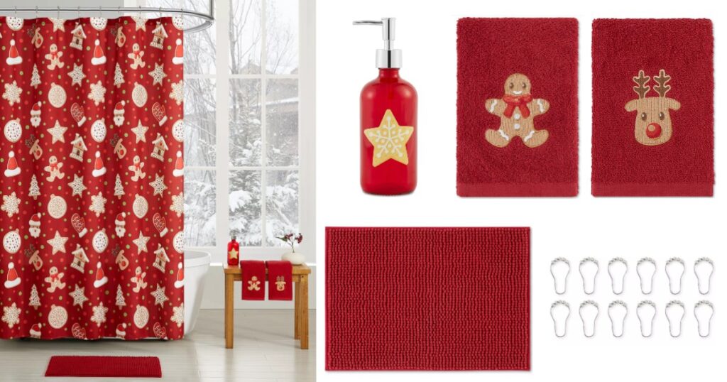 Set-de-Cortina-de-Bano-VCNY-Home-Gingerbread-Holiday