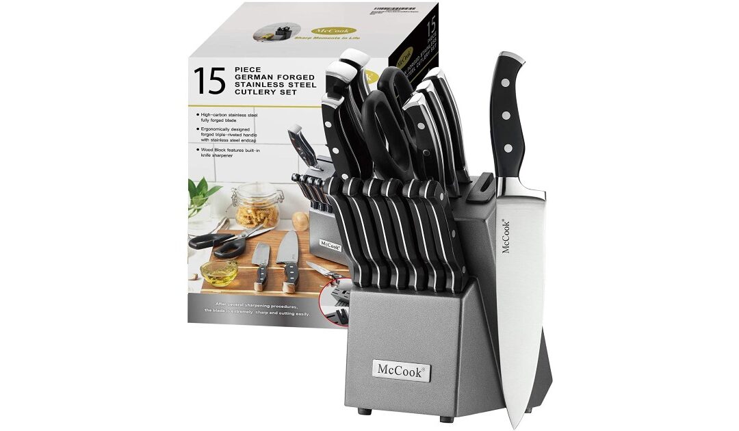 Set de Cuchillos McCook en Stainless Steel 15-Piezas SOLO $47.98 (Reg. $80)