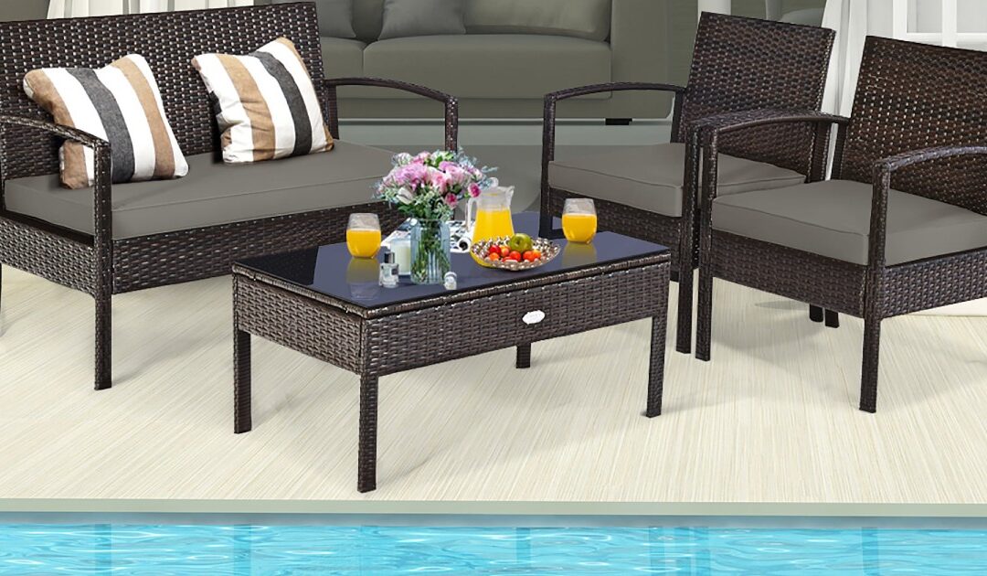 Set de Muebles en Rattan para Patio 4-Piezas SOLO $169.99 en Walmart (Reg. $312)
