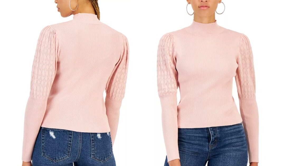 Sweater Hooked Up by Iot Pointelle Sleeve a solo $19.99 (Reg. $36)
