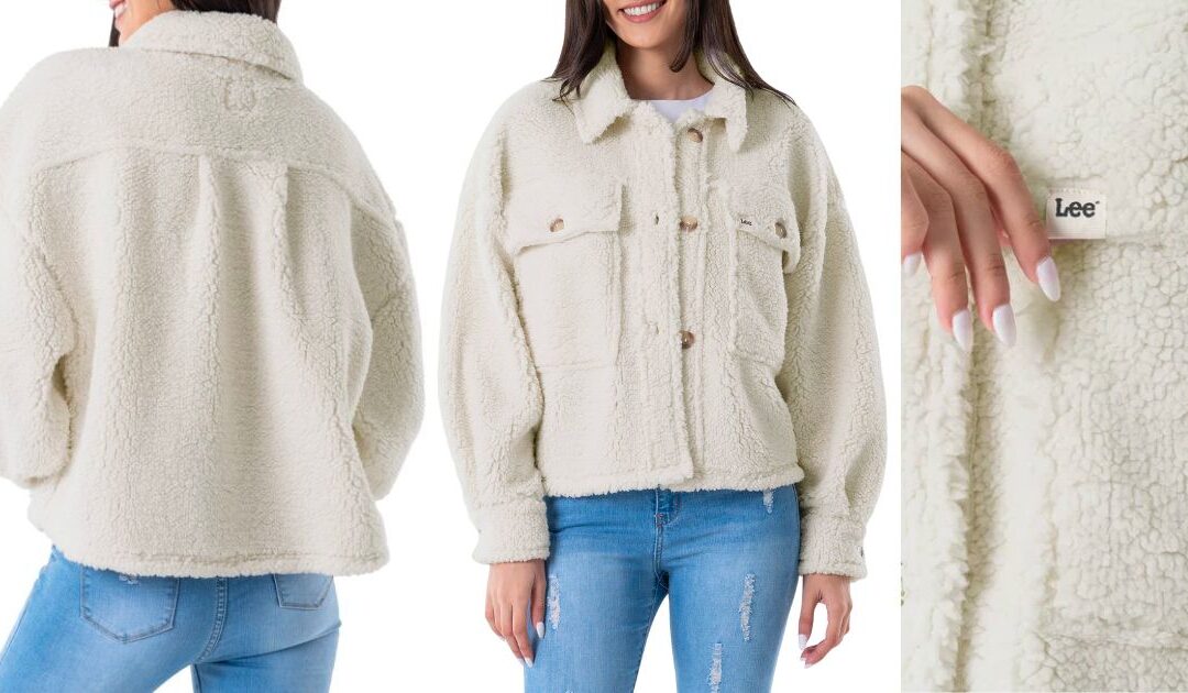Lee Long Sleeve Cropped Sherpa Shirt Jacket a solo $15 (Reg. $34.98)