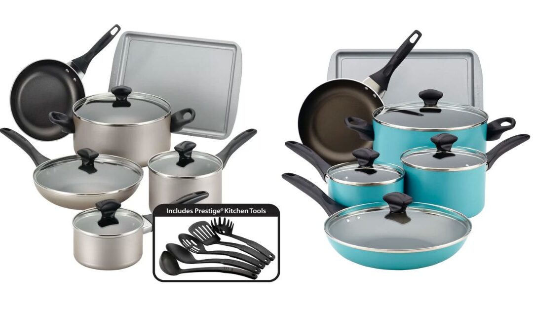 Set de Cocina Farberware de 15 piezas por solo $79.99 (Reg. $160) en Wayfair