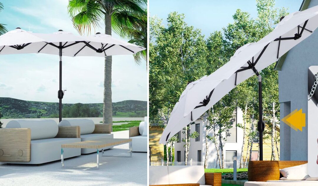 Sombrilla rectangular Mulina SOLO $89.99 (Reg $150)