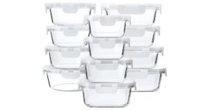 12-Pack Glass Meal Prep Containers