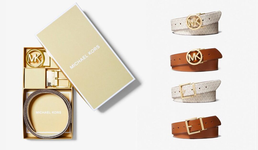 Correas Michael Kors 4 en 1 Logo Box Belt Set a solo $79 (Reg. $148)