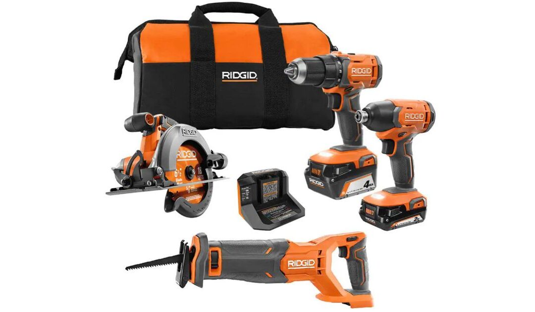 Kit de 4 Herramientas Inalámbricas Ridgid 18V SOLO $299 en Home Depot (Reg. $349)