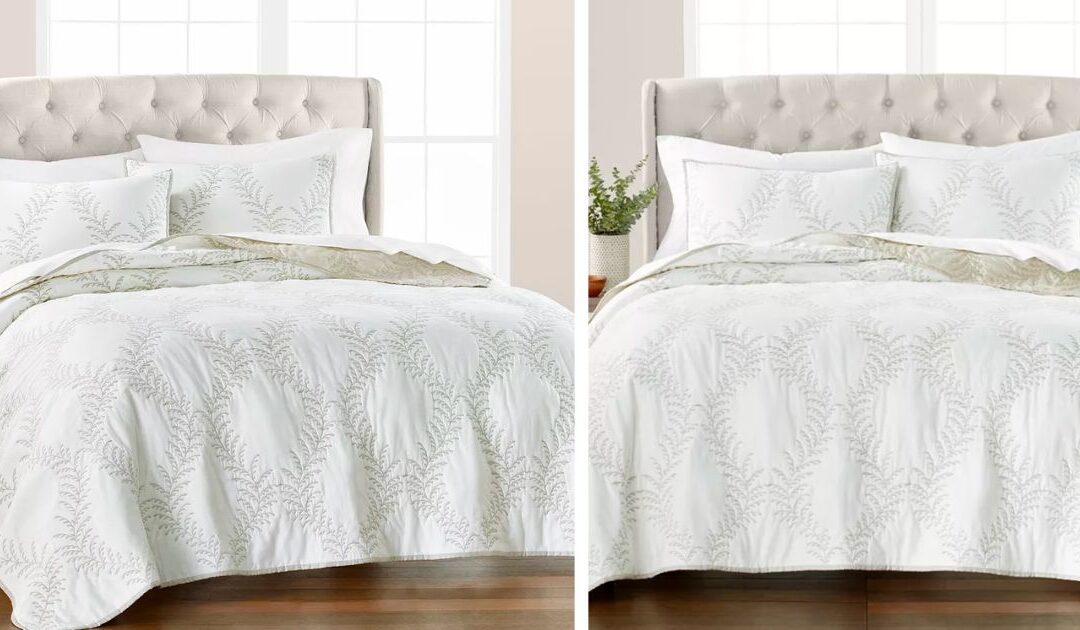 Martha Stewart Laurel Embroidery Quilt a solo $49.93 (Reg. $200)