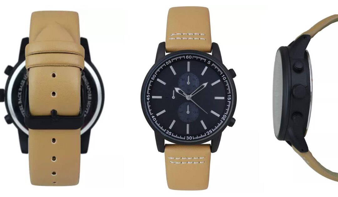 Reloj INC International Concepts Tan Strap 44mm a solo $19.73 (Reg. $49.50)