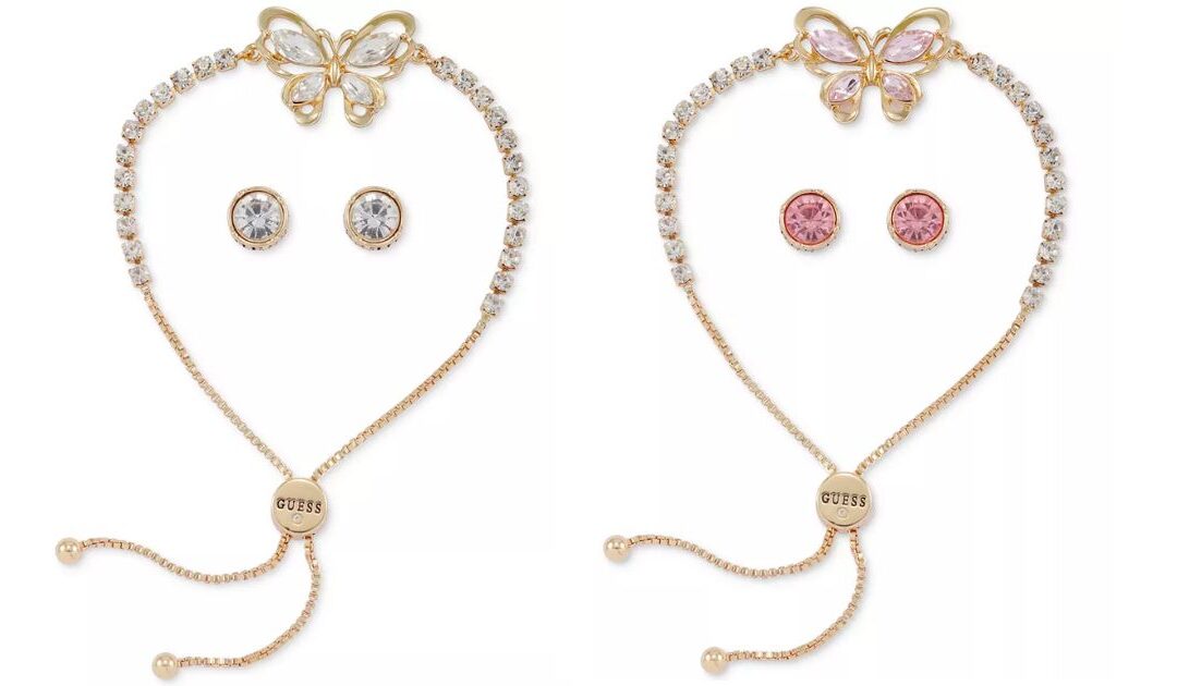 Set de Brazalete y Pantallas Butterfly Slider GUESS SOLO $14 (Reg $28)