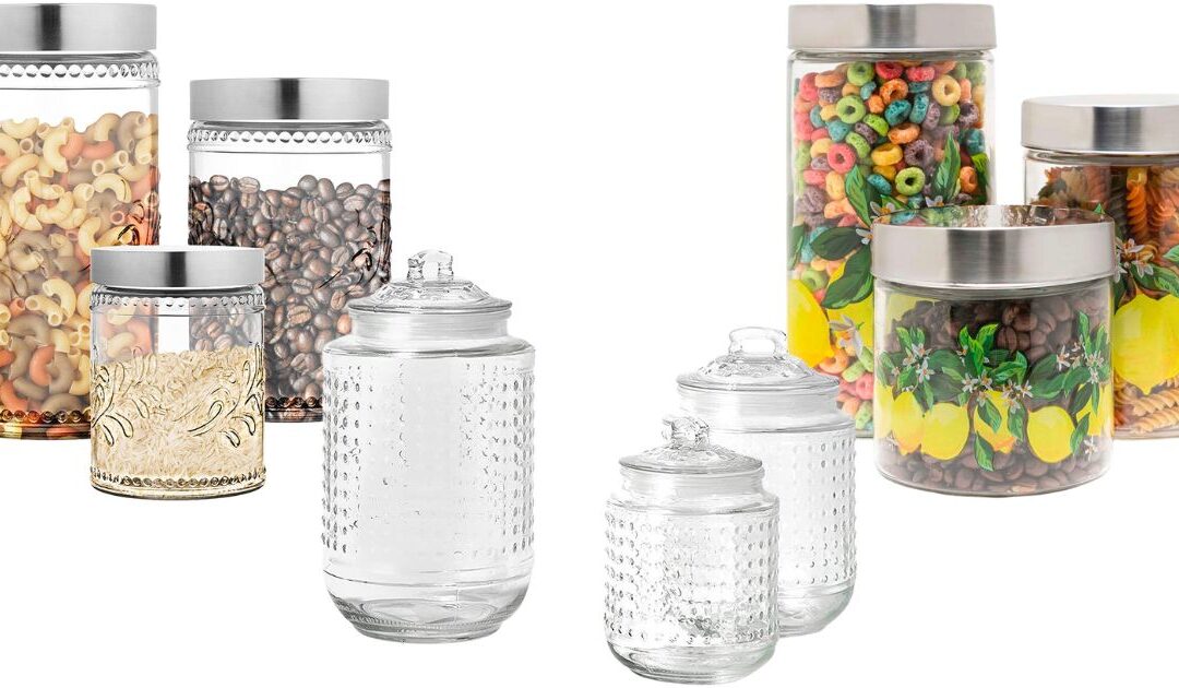 Set de Canisters American Atelier en Cristal y de 3-Piezas SOLO $17.99 (Reg. $60)