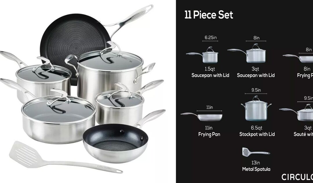 Set de Cocina Circulon Stainless Steel de 11 Piezas a solo $89.93 (Reg. $299.95)