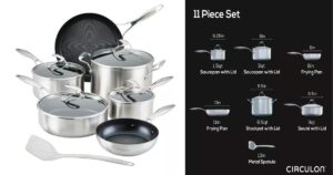 Set-de-Cocina-Circulon-Stainless-Steel-Shield-Hybrid-and-Nonstick-Technology-de-11-Piezas