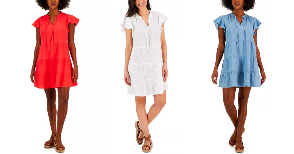 Vestido-Style-Co-Tie-Neck-Tiered