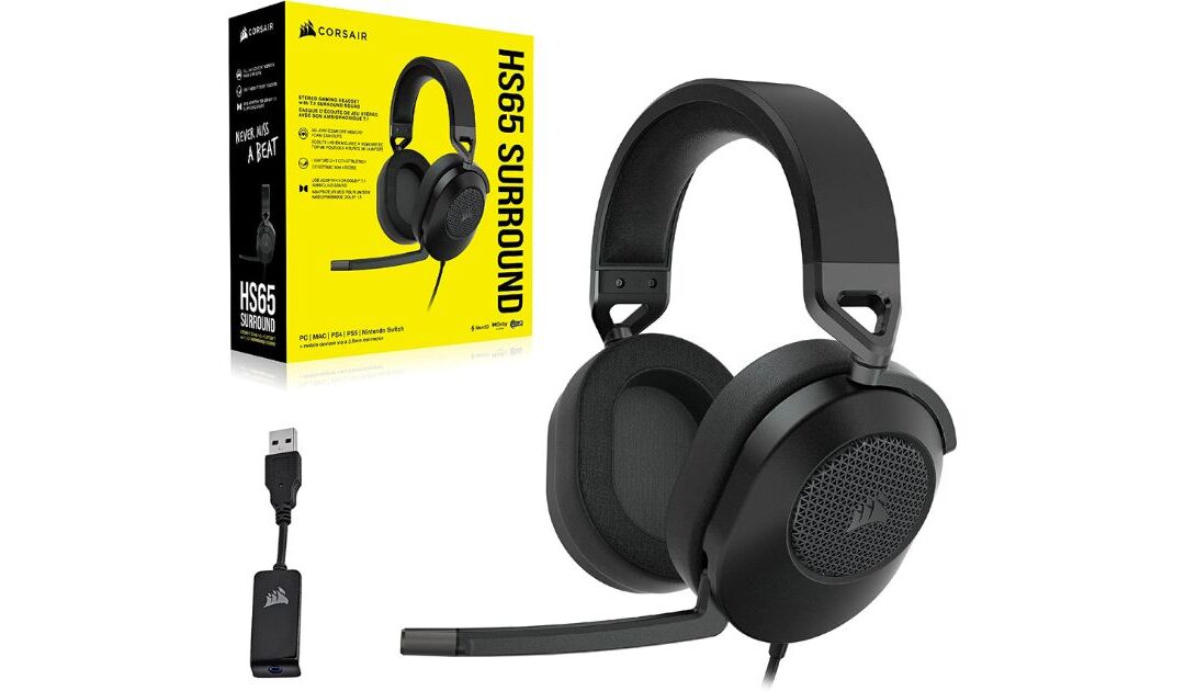 Corsair HS65 SURROUND Gaming Headset SOLO $39.99 (Reg. $70)