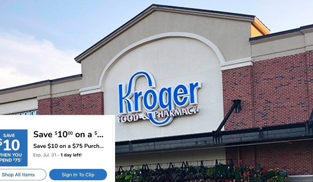 Cupón de $10 en tu Compra de $75 en Kroger | Hasta el 1 de Julio