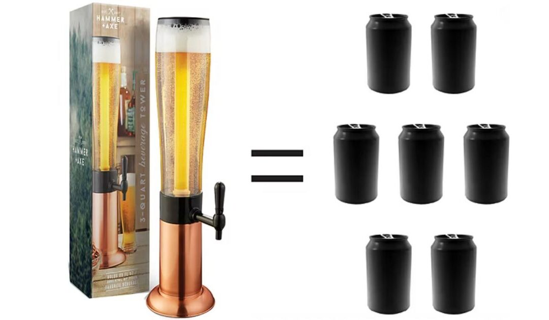 Hammer + Axe Beer Tower Drink Dispenser SOLO $71.99 en JCPenney (Reg. $117)