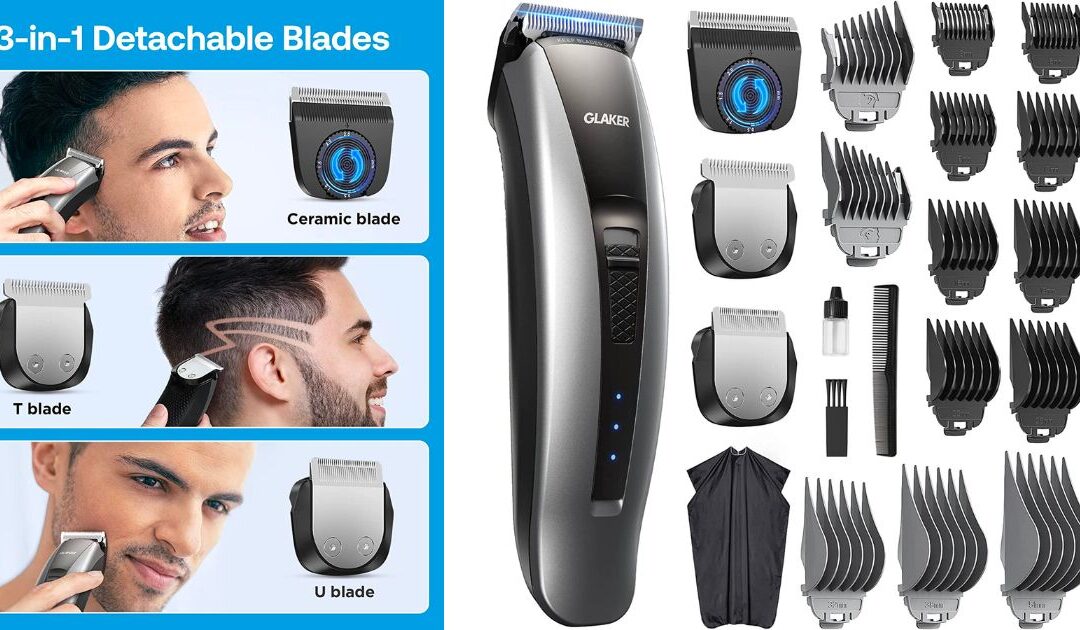 Máquina Glaker Hair Clippers Cordless 3 in 1 Hair Trimmer a solo $26.99 (Reg. $62.99)