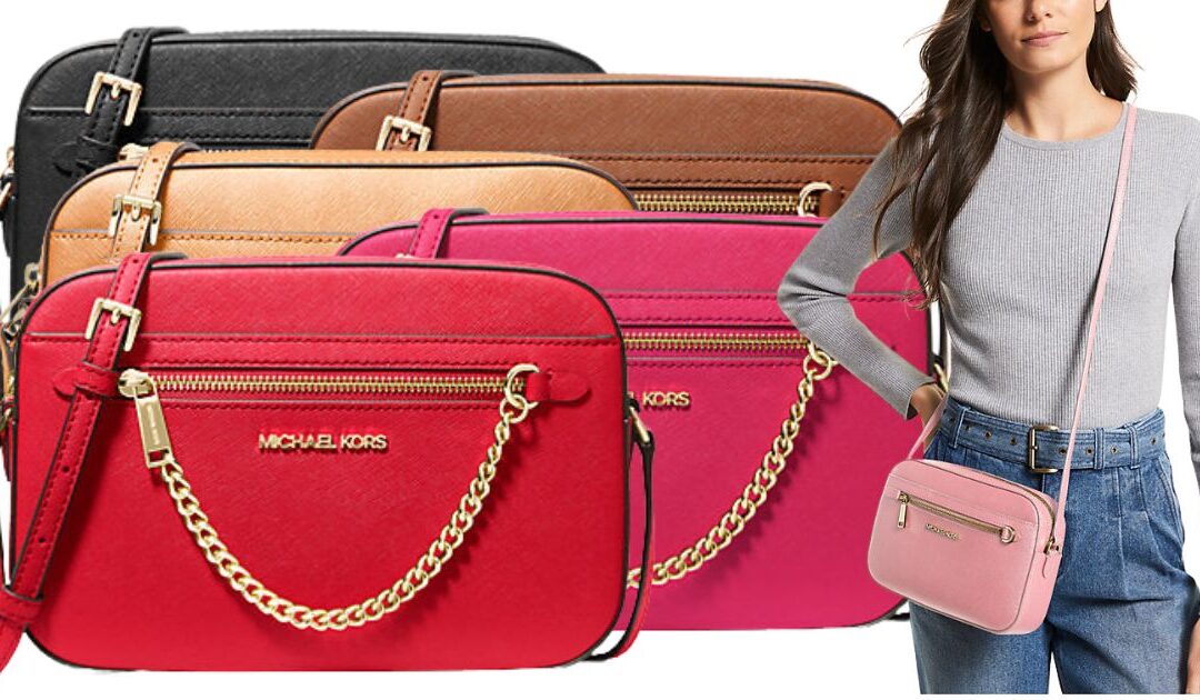 Michael Kors Jet Set Large Saffiano Leather Crossbody Bag SOLO $59 (Reg $398)
