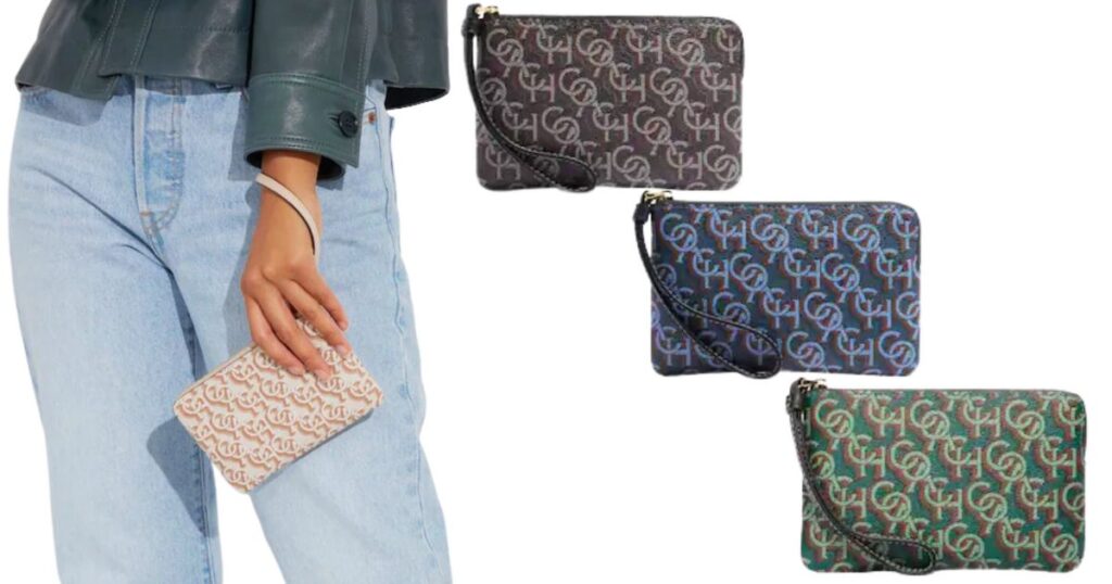 Monogram-Coach-Wristlet