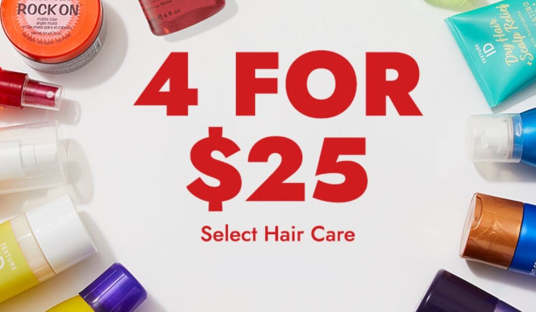 Sally Beauty – Productos Para el Cuidado Para el Cabello 4 Por $25 (Reg HASTA $19 c/u)