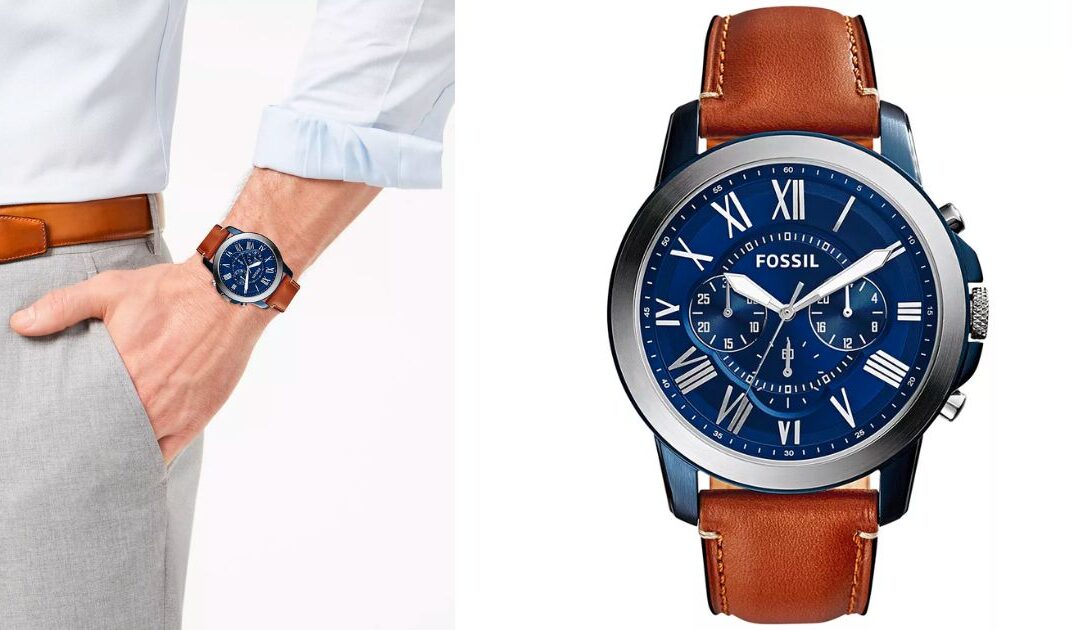 Reloj FOSSIL con Correa de Piel 44mm para Hombres a solo $96 en Macy’s (Reg. $160)