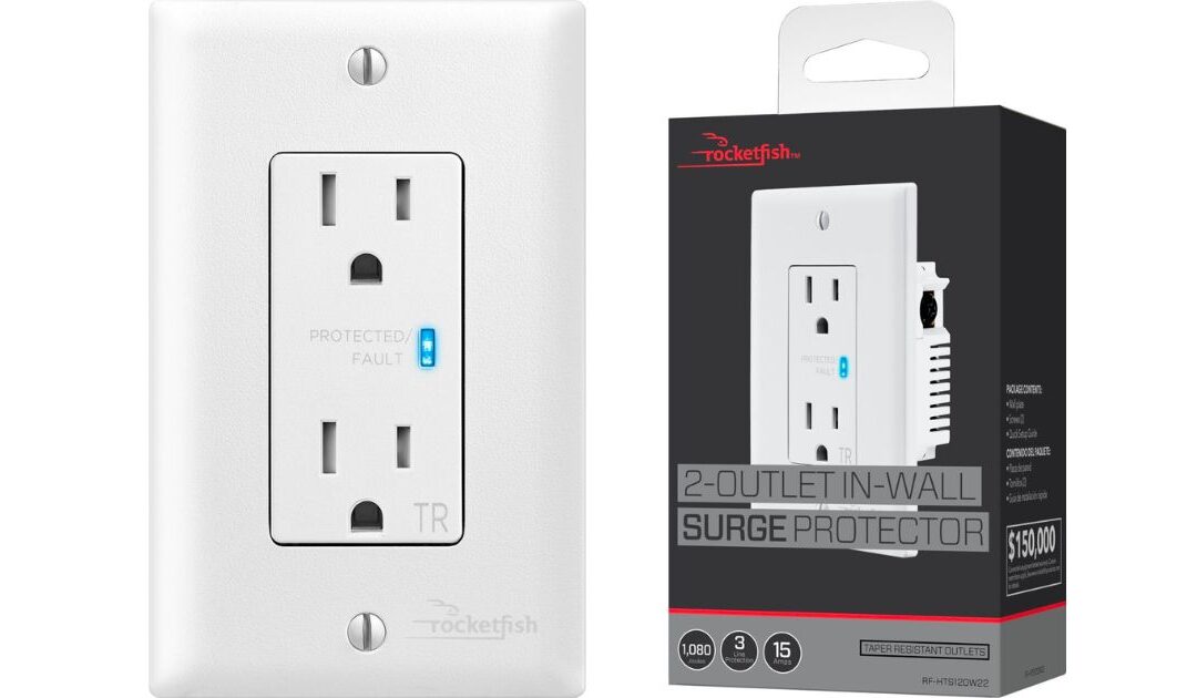 Rocketfish 2-Outlet In-Wall Surge Protector SOLO $19.99 en Best Buy (Reg. $50)